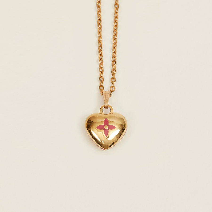 Louis Vuitton Louis Vuitton Baby Pink Heart Shaped Pendant Gold Tone