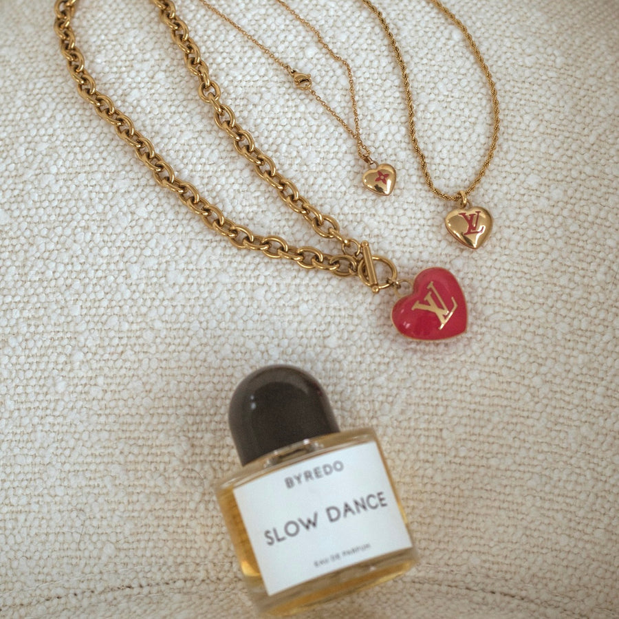 Louis Vuitton repurposed, upcycled Coeurs Heart Bag Charm vintage necklace exclusively at collectcora.com