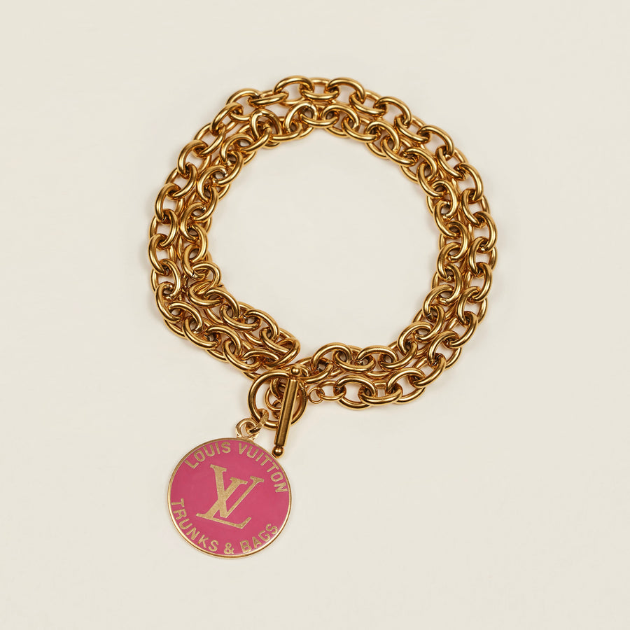 Louis Vuitton repurposed, upcycled Trunks Breloques vintage necklace exclusively at collectcora.com